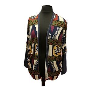 Cardigan Multi colored lightweight sz L 10-12 NWT